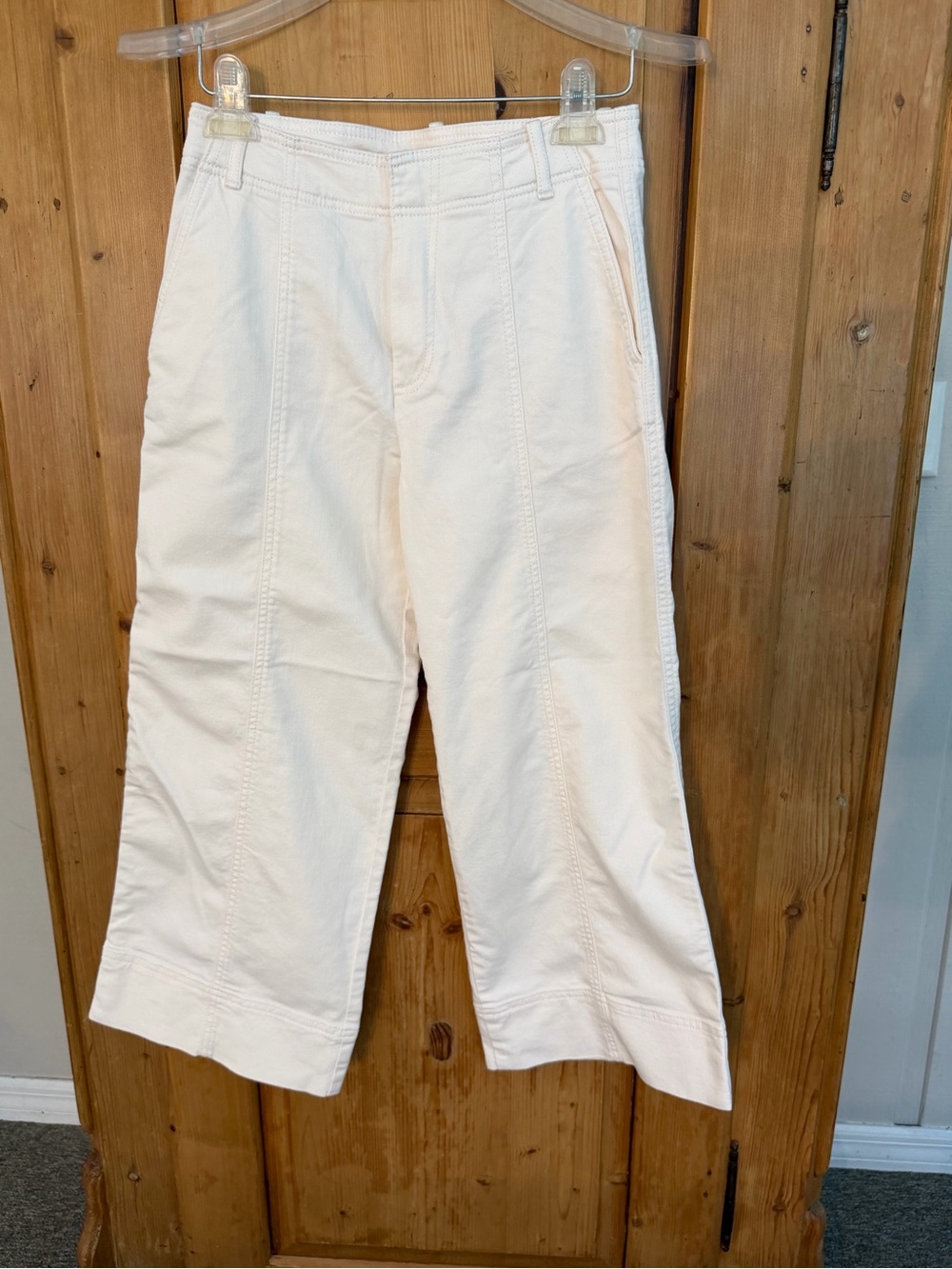 LOFT NWT Cream High-Rise Wide Leg Pants Sz 2 Petite
